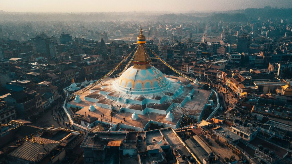 Bodhnath is the largest stupa in Nepal and the de facto religious centre of Nepal's large Tibetan community. The association is because the site marked the Tibetan trade route entrance to Kathmandu.